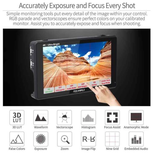 Feelworld LUT6 6" 4K HDMI Camera Monitor - Image 5